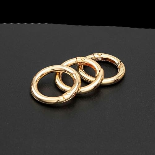 20 Stück bunte Metallring-Federverschlüsse, DIY-Schmuck, zu öffnen, rund, Karabiner, Schlüsselanhänger, Taschenclips, Haken, Hundekette, Schnallen, Verbinder, goldfarben, 28 mm 20 Stück bunte Metallring-Federverschlüsse, DIY-Schmuck, zu öffnen, rund, Karabiner, Schlüsselanhänger, Taschenclips, Haken, Hundekette, Schnallen, Verbinder, goldfarben, 28 mm von APTTEK