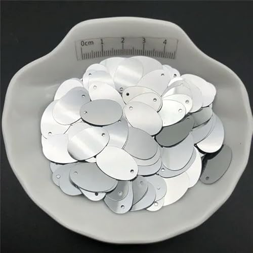 30 g, 12 x 20 mm, flach, oval, Eiform, lose Pailletten, Pailletten zum Nähen, Schuhe, Hüte, Kinder-DIY, Bastelzubehör, Großhandel, Silber, 30 g 30 g, 12 x 20 mm, flach, oval, Eiform, lose Pailletten, Pailletten zum Nähen, Schuhe, Hüte, Kinder-DIY, Bastelzubehör, Großhandel, Silber, 30 g von APTTEK