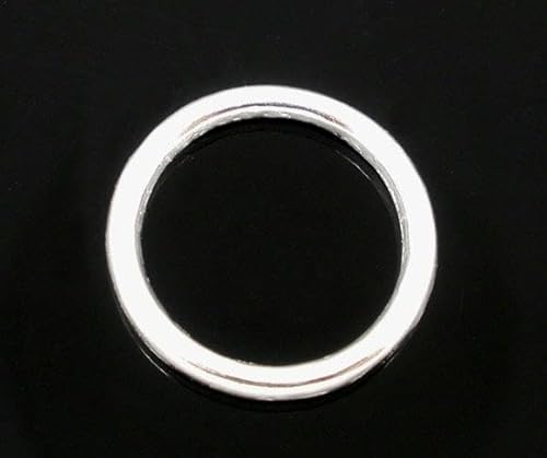 50/100/200 Stk. Silberfarbene gelötete geschlossene Biegeringe in verschiedenen Größen für DIY-Schmuckzubehör. Geschlossener Biegering 6 mm, 10 mm, 16 mm, 24 mm, 14 mm, 100 Stück von APTTEK