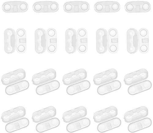 Jalousien-Kabel-Clips, 20 Stück, transparent, Kunststoff, Kugelketten-Verbindungsstücke für Haushaltsrollen, Raffrollos und vertikale Jalousien von APUXON