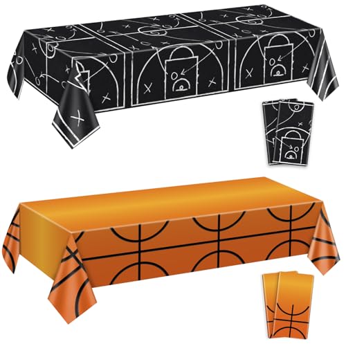 4 Stück Basketball-Tischdecken, 130 x 220 cm 2 Arten von rechteckigen Basketball-Tischdecken für Sport-Thema-Party-Dekoration Jungen Geburtstag Party-Zubehör 4 Stück Basketball-Tischdecken, 130 x 220 cm 2 Arten von rechteckigen Basketball-Tischdecken für Sport-Thema-Party-Dekoration Jungen Geburtstag Party-Zubehör von APUXXJUPA