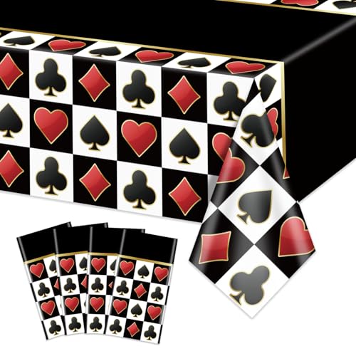 4 Stück Casino Tischdecken, Schwarze Poker Tischdecke rechteckig Spielen Karte Tischdecke für Casino-Thema Party Dekorationen Poker Spiel Geburtstag Zubehör 4 Stück Casino Tischdecken, Schwarze Poker Tischdecke rechteckig Spielen Karte Tischdecke für Casino-Thema Party Dekorationen Poker Spiel Geburtstag Zubehör von APUXXJUPA