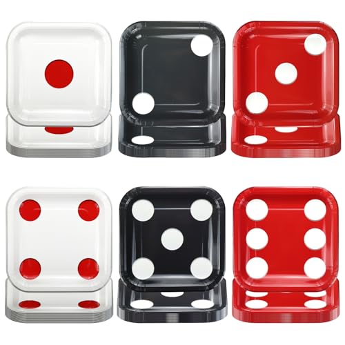 APUXXJUPA 60 Stück Casino Würfel Platten, Würfel Thema Geschirr für Casino Party Dekorationen Game Night Themed Party Supplies APUXXJUPA 60 Stück Casino Würfel Platten, Würfel Thema Geschirr für Casino Party Dekorationen Game Night Themed Party Supplies von APUXXJUPA