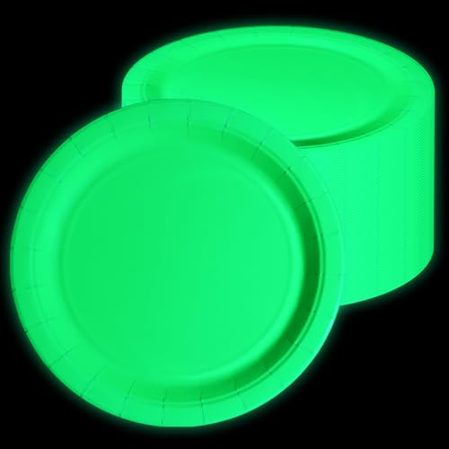 APUXXJUPA Glühen in der dunklen Neon Geburtstag Teller, 50 Pcs 23 x 23 cm grün Bulk Pappteller Glow Partyteller für Neon Glow Party Supplies Let's Glow Party Dekorationen APUXXJUPA Glühen in der dunklen Neon Geburtstag Teller, 50 Pcs 23 x 23 cm grün Bulk Pappteller Glow Partyteller für Neon Glow Party Supplies Let's Glow Party Dekorationen von APUXXJUPA