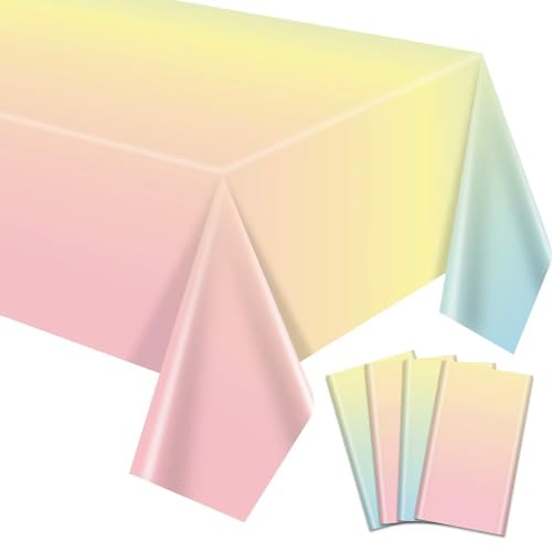 4 Stück Regenbogen Geburtstag Tischdecken, Rechteck Bunte Pastell Regenbogen Tabelle deckt für Prinzessin Geburtstag Party Dekorationen Baby Dusche Hochzeit Party Supplies, 130 x 220 cm 4 Stück Regenbogen Geburtstag Tischdecken, Rechteck Bunte Pastell Regenbogen Tabelle deckt für Prinzessin Geburtstag Party Dekorationen Baby Dusche Hochzeit Party Supplies, 130 x 220 cm von APUXXJUPA