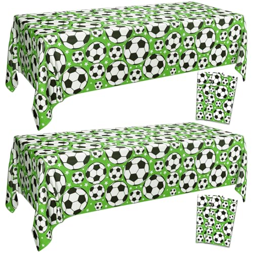 Fußball Tischtuch - 4 Stück Rechteck Tischdecken für Kinder Fußball Geburtstagsfeier Dekorationen Sport Theme Zubehör, 130 x 220 cm Fußball Tischtuch - 4 Stück Rechteck Tischdecken für Kinder Fußball Geburtstagsfeier Dekorationen Sport Theme Zubehör, 130 x 220 cm von APUXXJUPA