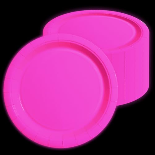 Glühen in der dunklen Neon Geburtstag Teller, 50 Pcs 23 x 23 cm Hot Pink Bulk Pappteller Glow Party Teller für Neon Glow Party Supplies Let's Glow Party Dekorationen Glühen in der dunklen Neon Geburtstag Teller, 50 Pcs 23 x 23 cm Hot Pink Bulk Pappteller Glow Party Teller für Neon Glow Party Supplies Let's Glow Party Dekorationen von APUXXJUPA