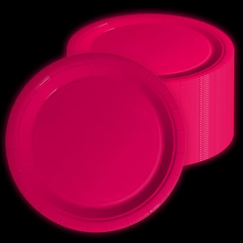 Glühen in der dunklen Neon Geburtstag Teller, 50 Pcs 23 x 23 cm rot Bulk-Papier-Platten Glow Party Teller für Neon Glow Party Supplies Let's Glow Party Dekorationen Glühen in der dunklen Neon Geburtstag Teller, 50 Pcs 23 x 23 cm rot Bulk-Papier-Platten Glow Party Teller für Neon Glow Party Supplies Let's Glow Party Dekorationen von APUXXJUPA