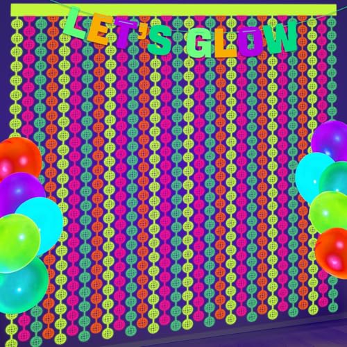 Neon Party Dekorationen - 2 Pcs bunte fluoreszierende Disco Lametta Vorhänge Neon Luftschlangen für Glühen in der dunklen Party Supplies Photo Booth Prop Backdrop Streamer Neon Party Dekorationen - 2 Pcs bunte fluoreszierende Disco Lametta Vorhänge Neon Luftschlangen für Glühen in der dunklen Party Supplies Photo Booth Prop Backdrop Streamer von APUXXJUPA