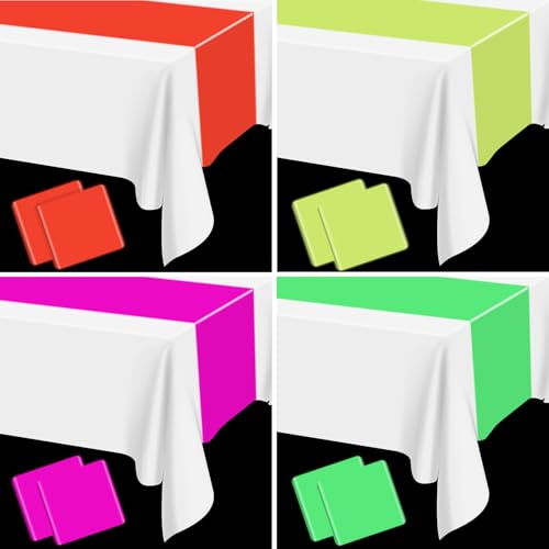 Neon Tischläufer - Glow in The Dark Multicolor Fluorescent Table Runner für Let's Glow Party Supplies Neon Party Dekorationen, 8er Pack von APUXXJUPA