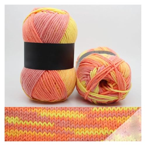Garn for Handstricken, 100 g, Stricken, grobe Wolle, Pullover, superweich, gestrickt, 26 Farben(04 Orange,8PCS) von AQCDPJYU
