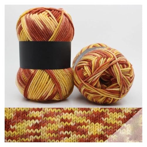 Garn for Handstricken, 100 g, Stricken, grobe Wolle, Pullover, superweich, gestrickt, 26 Farben(11 Orange,4PCS) von AQCDPJYU