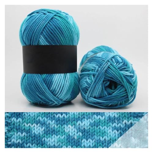 Garn for Handstricken, 100 g, Stricken, grobe Wolle, Pullover, superweich, gestrickt, 26 Farben(22 Cyan,2PCS) von AQCDPJYU