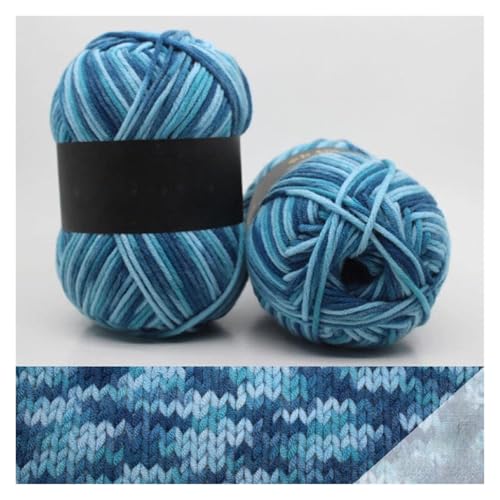 Garn for Handstricken, 100 g, Stricken, grobe Wolle, Pullover, superweich, gestrickt, 26 Farben(26 Blue White,2PCS) von AQCDPJYU