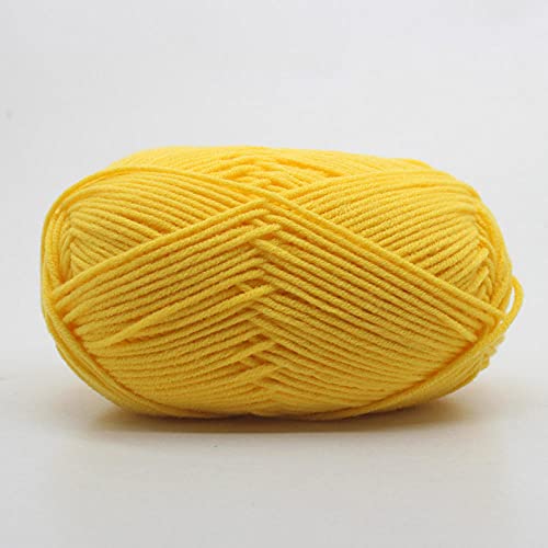 Garn for Handstricken, 50 g, Milch, superweich, Strickgarn aus natürlicher Wolle, 4-fädig(09 Yellow Chicken,6PCS) von AQCDPJYU