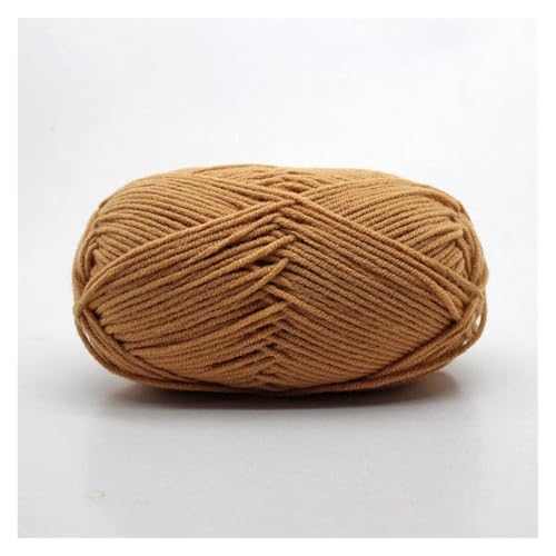 Garn for Handstricken, 50 g, Milch, superweich, Strickgarn aus natürlicher Wolle, 4-fädig(23 Light Brown,4PCS) von AQCDPJYU