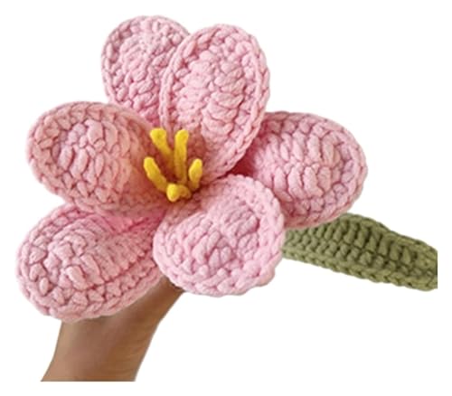 Handgemachte gestrickte Kunstblume aus Wolle, handkünstlicher Tulpenstrauß aus Baumwollgarn, gehäkelte Kunstblumen for die Tischdekoration zu Hause(C) von AQCDPJYU