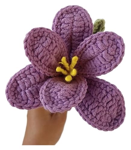 Handgemachte gestrickte Kunstblume aus Wolle, handkünstlicher Tulpenstrauß aus Baumwollgarn, gehäkelte Kunstblumen for die Tischdekoration zu Hause(E) von AQCDPJYU