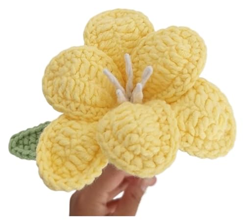 Handgemachte gestrickte Kunstblume aus Wolle, handkünstlicher Tulpenstrauß aus Baumwollgarn, gehäkelte Kunstblumen for die Tischdekoration zu Hause(F) von AQCDPJYU