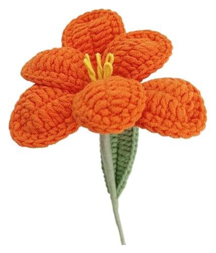 Handgemachte gestrickte Kunstblume aus Wolle, handkünstlicher Tulpenstrauß aus Baumwollgarn, gehäkelte Kunstblumen for die Tischdekoration zu Hause(G) von AQCDPJYU