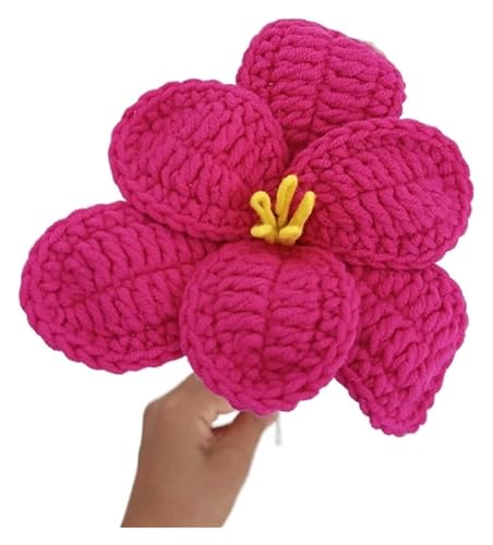 Handgemachte gestrickte Kunstblume aus Wolle, handkünstlicher Tulpenstrauß aus Baumwollgarn, gehäkelte Kunstblumen for die Tischdekoration zu Hause(H) von AQCDPJYU