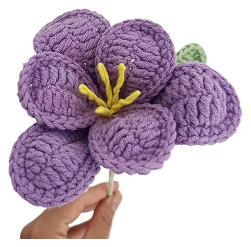 Handgemachte gestrickte Kunstblume aus Wolle, handkünstlicher Tulpenstrauß aus Baumwollgarn, gehäkelte Kunstblumen for die Tischdekoration zu Hause(K) von AQCDPJYU