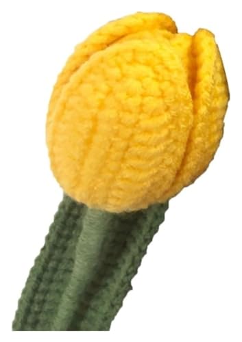 Handgemachte gestrickte Kunstblume aus Wolle, künstlicher Tulpenstrauß, handgefertigt for die Heimdekoration, Wollgarn, Häkelblume for Vase, handgewebt(4) von AQCDPJYU