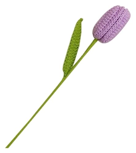 Handgemachte gestrickte Kunstblume aus Wolle, künstlicher Tulpenstrauß, handgefertigt for die Heimdekoration, Wollgarn, Häkelblume for Vase, handgewebt(6) von AQCDPJYU