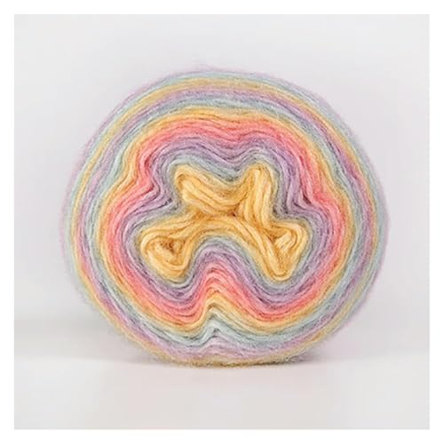 Leichtes, hypoallergenes Doppelstrick-Häkelgarn aus Acrylwolle, Schalgarn, Farbverlaufskuchen, Golfstrick, Acrylwolle, Mütze, Pullover, Häkeln, Spray, 100 g(6) von AQCDPJYU