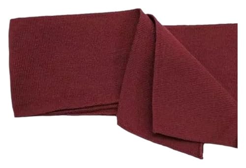 Rippstrickbündchen, Handgelenksmanschette, einlagige dünne Strickrippe, Anti-Pilling, reiner Baumwollgarn-gefärbter Faden, gestrickter Saumstoff, DIY(Maroon) von AQCDPJYU