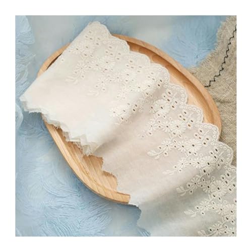 Vintage Spitzenband, Spitzenband, schwarzer Netzstoff, 1 Jahr, weißer Baumwollstickerei-Spitzenstoff, DIY-Besätze, Kettenwirkerei, Nähen(Beige) von AQCDPJYU