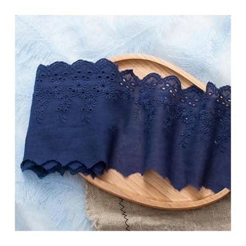 Vintage Spitzenband, Spitzenband, schwarzer Netzstoff, 1 Jahr, weißer Baumwollstickerei-Spitzenstoff, DIY-Besätze, Kettenwirkerei, Nähen(Dark Blue) von AQCDPJYU
