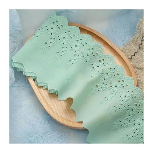 Vintage Spitzenband, Spitzenband, schwarzer Netzstoff, 1 Jahr, weißer Baumwollstickerei-Spitzenstoff, DIY-Besätze, Kettenwirkerei, Nähen(Green) von AQCDPJYU