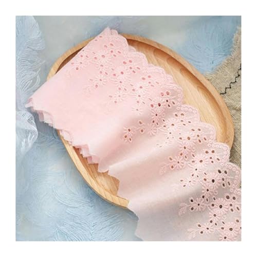 Vintage Spitzenband, Spitzenband, schwarzer Netzstoff, 1 Jahr, weißer Baumwollstickerei-Spitzenstoff, DIY-Besätze, Kettenwirkerei, Nähen(Pink) von AQCDPJYU