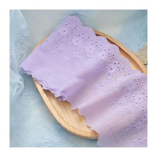 Vintage Spitzenband, Spitzenband, schwarzer Netzstoff, 1 Jahr, weißer Baumwollstickerei-Spitzenstoff, DIY-Besätze, Kettenwirkerei, Nähen(Purple) von AQCDPJYU