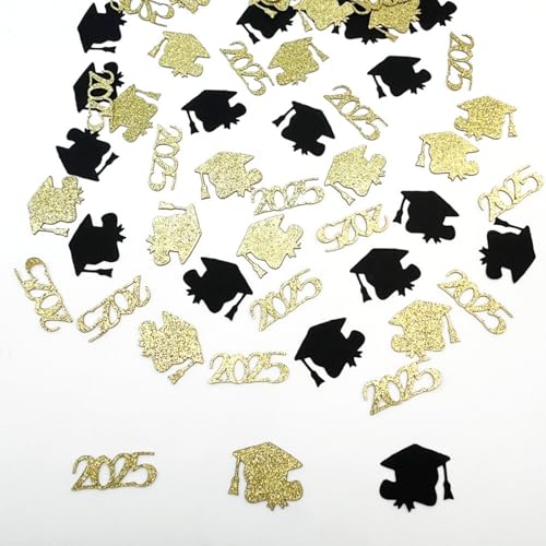 100 Stück Glitzer Abschluss Deko Konfetti, Graduation Deko 2025 Bachelor Deko Konfetti, Mehrfarbiges Tischkonfetti für High School College Grade Party Decor (100pcs,2025) von AQCQDQ
