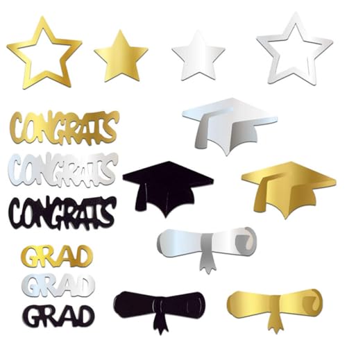100 Stück Glitzer Abschluss Deko Konfetti, Graduation Deko 2025 Bachelor Deko Konfetti, Mehrfarbiges Tischkonfetti für High School College Grade Party Decor (100pcs,golden) von AQCQDQ