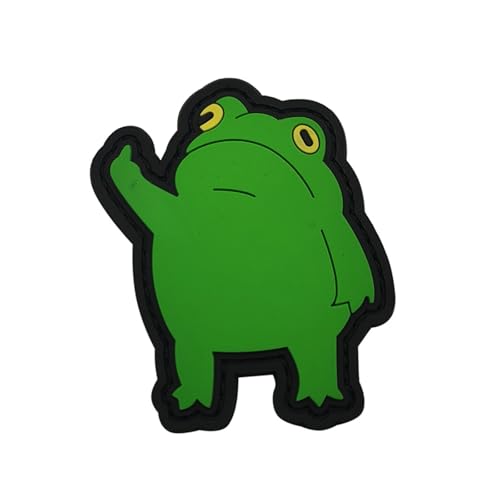 2 Stück Grüner Frosch Klett Patch für Kleidung, Applikationen Patches zum Aufbügeln, Aufnäher Applikation Flicken für Kleidung, Jacken, T-Shirts von AQCQDQ