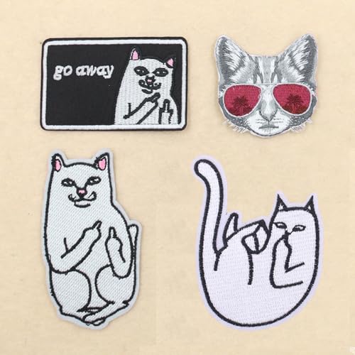 4 Stück Kätzchen Stickereien Aufnäher, Niedliches Tier Katzenstoffflicken, Geeignet für Kleidung, Rucksäcke, Hüte 4 Stück Kätzchen Stickereien Aufnäher, Niedliches Tier Katzenstoffflicken, Geeignet für Kleidung, Rucksäcke, Hüte von AQCQDQ