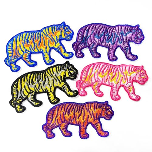 5 Stück Applikationen Patches zum Aufbügeln, Tiger Patch Sticker für Kleidung, Aufnäher Applikation Flicken für Kleidung, Jacken, T-Shirts, Jeans 5 Stück Applikationen Patches zum Aufbügeln, Tiger Patch Sticker für Kleidung, Aufnäher Applikation Flicken für Kleidung, Jacken, T-Shirts, Jeans von AQCQDQ