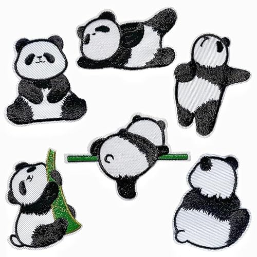 6 Stück Applikationen Patches zum Aufbügeln, Panda Patch Sticker für Kleidung, Aufnäher Applikation Flicken für Kleidung, Jacken, T-Shirts, Jeans 6 Stück Applikationen Patches zum Aufbügeln, Panda Patch Sticker für Kleidung, Aufnäher Applikation Flicken für Kleidung, Jacken, T-Shirts, Jeans von AQCQDQ