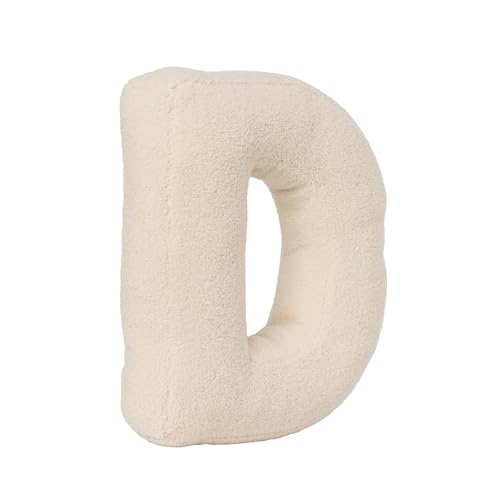 AQCQDQ Buchstabekissen, Kissen als Buchstaben, Waschbar Langlebig Buchstabe Kissen, Kuschelkissen Kinder Buchstabeform Dekokissen Kopfkissen Zierkissen, Kuschelige Kissen Buchstaben (D,40x35x10 cm) von AQCQDQ
