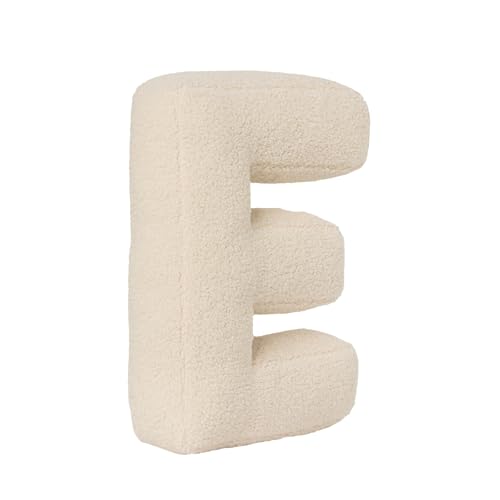 AQCQDQ Buchstabekissen, Kissen als Buchstaben, Waschbar Langlebig Buchstabe Kissen, Kuschelkissen Kinder Buchstabeform Dekokissen Kopfkissen Zierkissen, Kuschelige Kissen Buchstaben (E,40x35x10 cm) von AQCQDQ