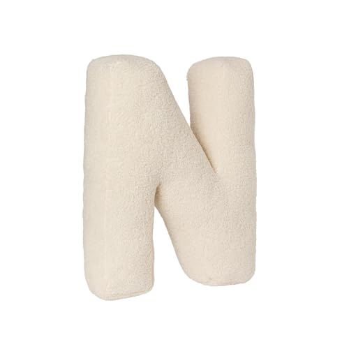 AQCQDQ Buchstabekissen, Kissen als Buchstaben, Waschbar Langlebig Buchstabe Kissen, Kuschelkissen Kinder Buchstabeform Dekokissen Kopfkissen Zierkissen, Kuschelige Kissen Buchstaben (N,40x35x10 cm) von AQCQDQ