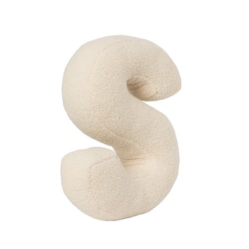AQCQDQ Buchstabekissen, Kissen als Buchstaben, Waschbar Langlebig Buchstabe Kissen, Kuschelkissen Kinder Buchstabeform Dekokissen Kopfkissen Zierkissen, Kuschelige Kissen Buchstaben (S,40x35x10 cm) von AQCQDQ