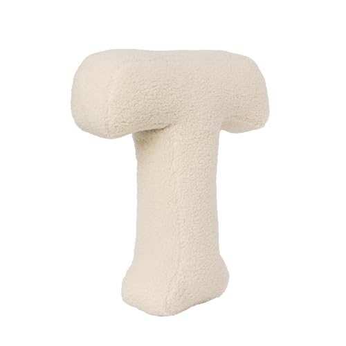 AQCQDQ Buchstabekissen, Kissen als Buchstaben, Waschbar Langlebig Buchstabe Kissen, Kuschelkissen Kinder Buchstabeform Dekokissen Kopfkissen Zierkissen, Kuschelige Kissen Buchstaben (T,40x35x10 cm) von AQCQDQ