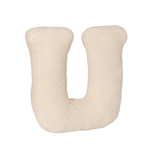 AQCQDQ Buchstabekissen, Kissen als Buchstaben, Waschbar Langlebig Buchstabe Kissen, Kuschelkissen Kinder Buchstabeform Dekokissen Kopfkissen Zierkissen, Kuschelige Kissen Buchstaben (U,40x35x10 cm) von AQCQDQ