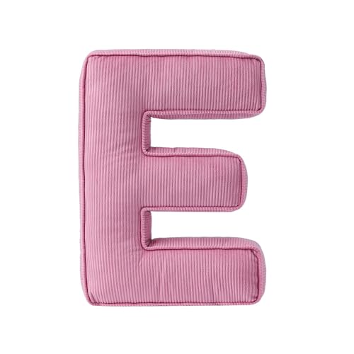 AQCQDQ Buchstabekissen, Plüsch-Buchstaben-Wurfkissen, Englisches Alphabet Kissen, Waschbar Langlebig Buchstabe Kissen, Buchstabeform Dekokissen für Kinderzimmer Sofa Bett Boden Auto (E,40x35x10 cm) von AQCQDQ