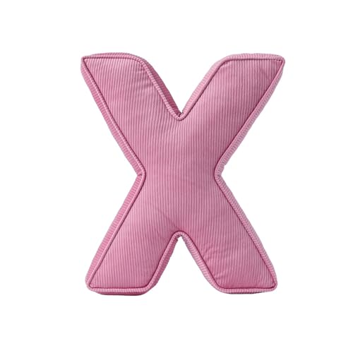 AQCQDQ Buchstabekissen, Plüsch-Buchstaben-Wurfkissen, Englisches Alphabet Kissen, Waschbar Langlebig Buchstabe Kissen, Buchstabeform Dekokissen für Kinderzimmer Sofa Bett Boden Auto (X,40x35x10 cm) von AQCQDQ