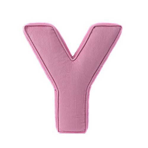 AQCQDQ Buchstabekissen, Plüsch-Buchstaben-Wurfkissen, Englisches Alphabet Kissen, Waschbar Langlebig Buchstabe Kissen, Buchstabeform Dekokissen für Kinderzimmer Sofa Bett Boden Auto (Y,40x35x10 cm) von AQCQDQ